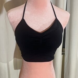 Black Long Line Sports Bra